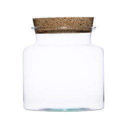Szklany wazon W-332A+korek H:21cm D:19cm