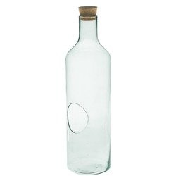 Szklany wazon W-394+boczny otwór+korek H:53cm D:15cm