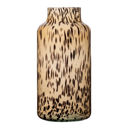 Szklany wazon dekoracyjny W-395H1 krezle brąz H:35cm D:17cm  OUTLET