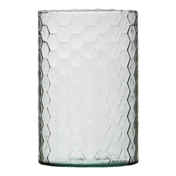 Szklany wazon cylinder plaster miodu H:17,5cm D:8,5cm