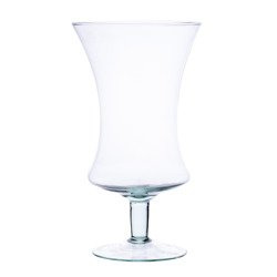 Szklany wazon na stopie W-136 H:25cm D:14cm