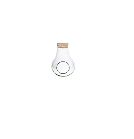 Szklane terrarium W-305A1+boczny otwór+ korek H:18cm D:11cm