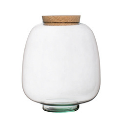 Szklany wazon W-557/I+korek H:21,5 cm D:19 cm