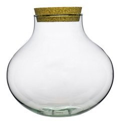 Szklany wazon W-591 + korek H:26cm D:26cm