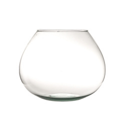 Szklany kulisty wazon W-688A H:20,5 cm D:26 cm
