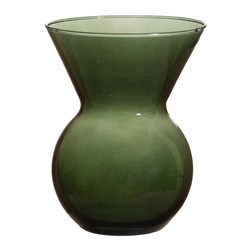 SALE Szklany wazon W-569 H:15cm D:12cm zielony