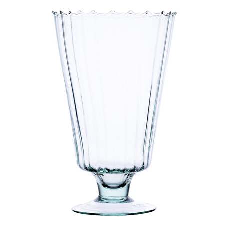 Szklany wazon na stopie W-235 optyk H:25cm D:15cm