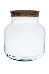 Szklany wazon W-451+korek H:22,5cm D:21,5cm