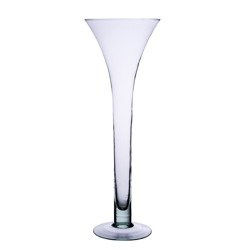 Szklany wazon na stopie W-139 H:40cm D:14cm