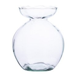Szklany wazon W-288 optyk H:20cm D:17cm