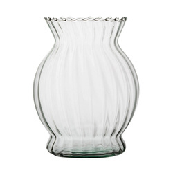 Szklany wazon W-386 optyk H:20cm D:16cm