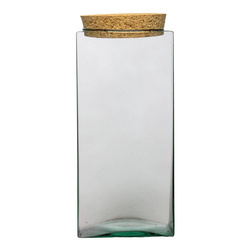 Szklany wazon z korkiem KW-3 H:25 cm D:11,5 cm
