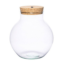 Szklany wazon kula z korkiem LED W-503I H:19,5cm D:19cm
