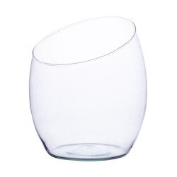 Szklany wazon W-432A skos, ścięty H:25cm D:20cm
