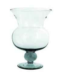 Szklany wazon na stopie W-392A H:24cm D:14cm