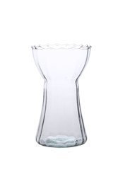 Szklany wazon W-183 optyk H:16cm D:9,6cm