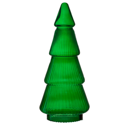 Szklana choinka dekoracyjna zielona W-781A H:35cm D:16cm