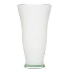 Szklany wazon W-57 H:20cm D:12,5cm Biały