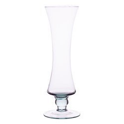 Szklany wazon na stopie W-135 H:28cm D:8,5cm