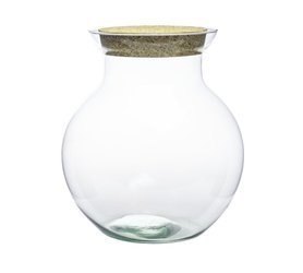 Szklany wazon W-425B+korek H:29cm D:25cm