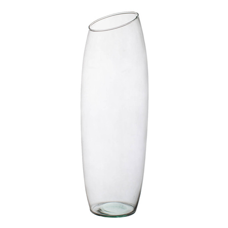 Szklany wazon W-213C skos H:41cm D:13,5cm SALE