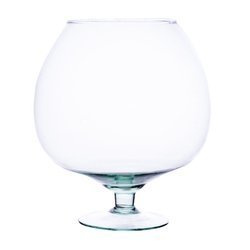 Szklany wazon na nodze koniakówka KK-2 H:22,5cm D:20cm