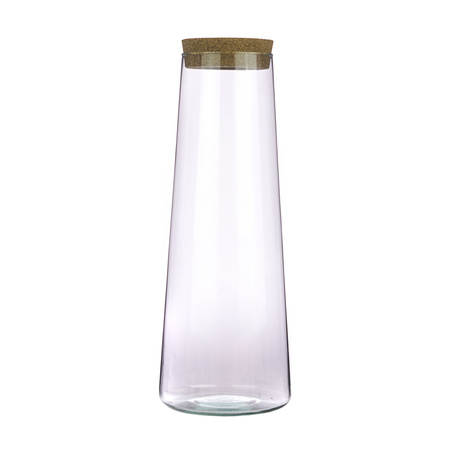 Szklany wazon W-729+korek H:40cm D:14,5cm