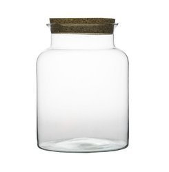 Szklany wazon słój W-332R+korek H:21cm D:14,5cm