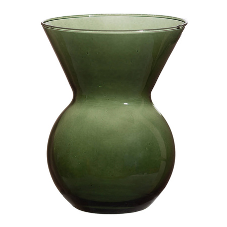 Szklany wazon W-569 H:15cm D:12cm zielony OUTLET