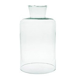 Szklana kopuła klosz butelka 2x cięta W-300C H:25cm D:16cm