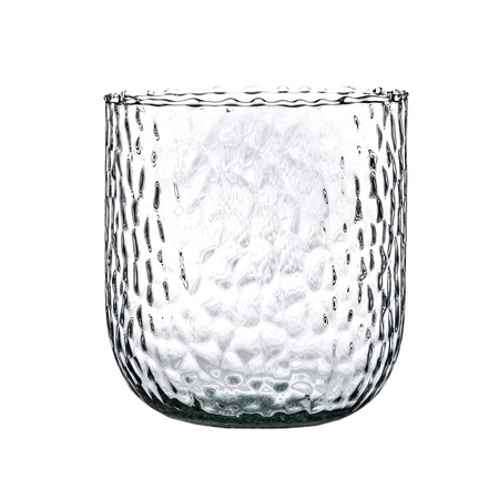 Szklana osłonka na doniczkę W-507B1 młotkowany H:11,5cm D:11,5cm OUTLET