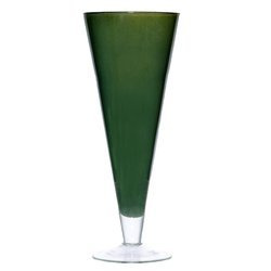 Szklany wazon na stopie W-ST 27/11 H:27cm D:11cm Zielony