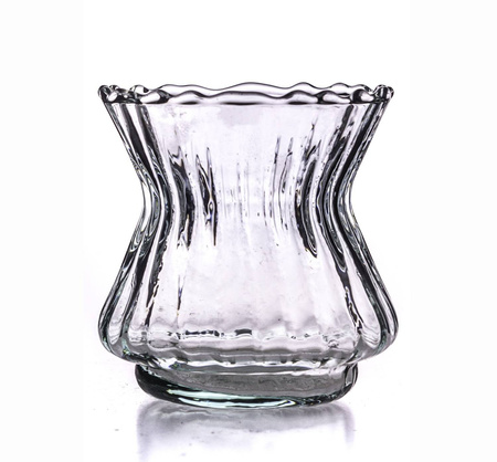 Szklany wazon W-406 OPTYK H:10cm D:9,5cm