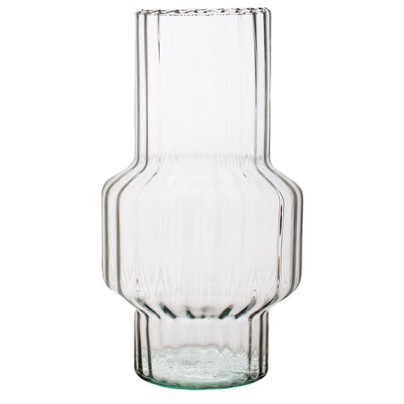 Szklany wazon W-734A optyk  H:30cm D:16,5cm OUTLET