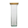Szklany wazon z korkiem KW-2 H:22 cm D:9,5 cm