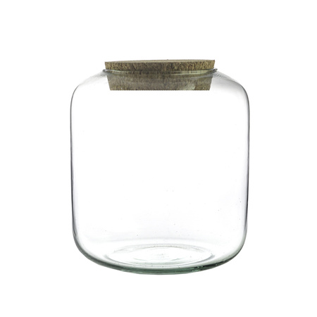 Szklany wazon słój + korek W-713A H:18cm D:16,5cm SALE