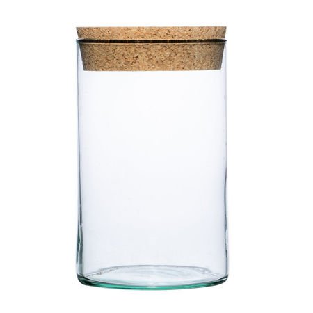 Szklany wazon cylinder H:20cm D:7cm+korek