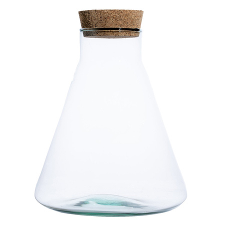 Szklany wazon W-414F+korek H:26,5cm D:22,5cm