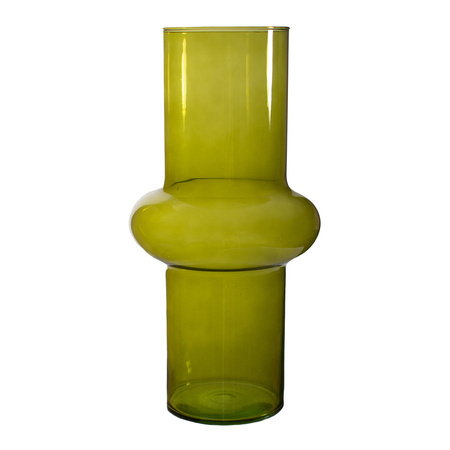 Szklany wazon W-706A H:31cm D:15,5cm butelkowa zieleń