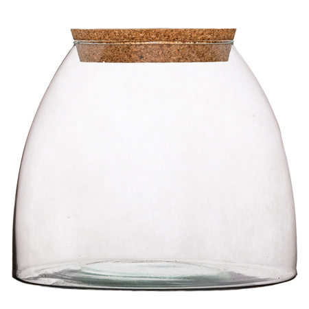 Szklany wazon W-440C+korek H:22,5cm D:25cm