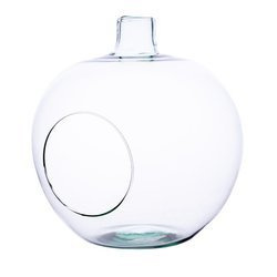 Szklany wazon jabłko+bczny otwór H:24cm D:22,5cm
