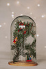 Kopuła szklana z podstawką drewnianą, W-315L2 H:25 cm D:18