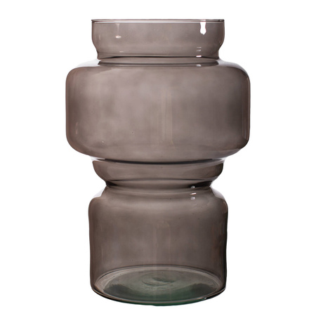 Szklany wazon dymiony W-718A H:25cm D:17cm 