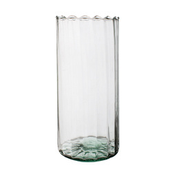 Szklany wazon tuba optyk H:30cm D:14cm SALE