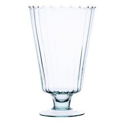 Szklany wazon na stopie W-235 optyk H:25cm D:15cm