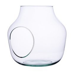 Szklany wazon W-456A+boczny otwór H:19cm D:19cm