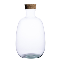 Szklany wazon butla z korkiem W-360 H:38,5cm D:21cm