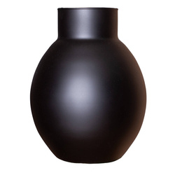 Czarny wazon szklany kula W-615 mat H:25 cm D:19 cm