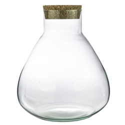 Szklany wazon W-378C+korek H:32cm D:29cm