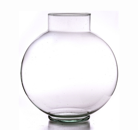 Szklany kulisty wazon W-683 H:25cm D:23cm